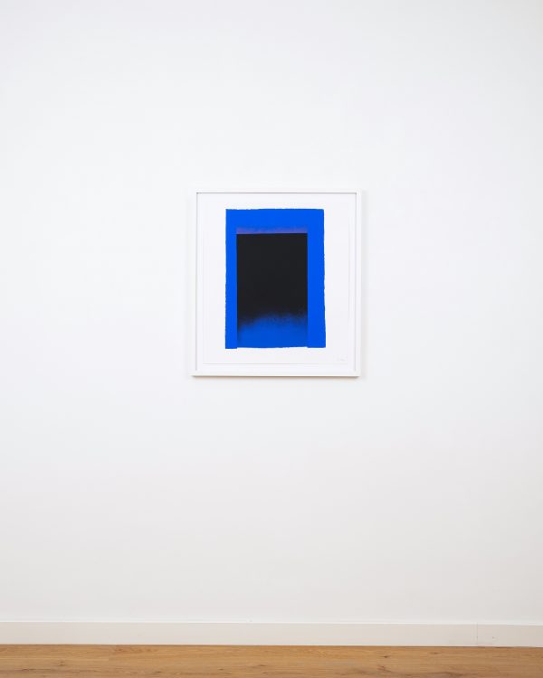 Schwarzes Feld in Blauer Fläche - Violet, Blau, Schwarz, 1991