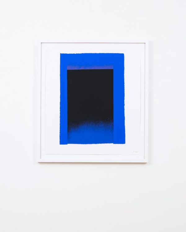 Schwarzes Feld in Blauer Fläche - Violet, Blau, Schwarz, 1991